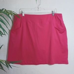 Coolrun Pull on Hot Pink Skort w/ Matching Under Shorts, Poly/Spandex, Size XXL